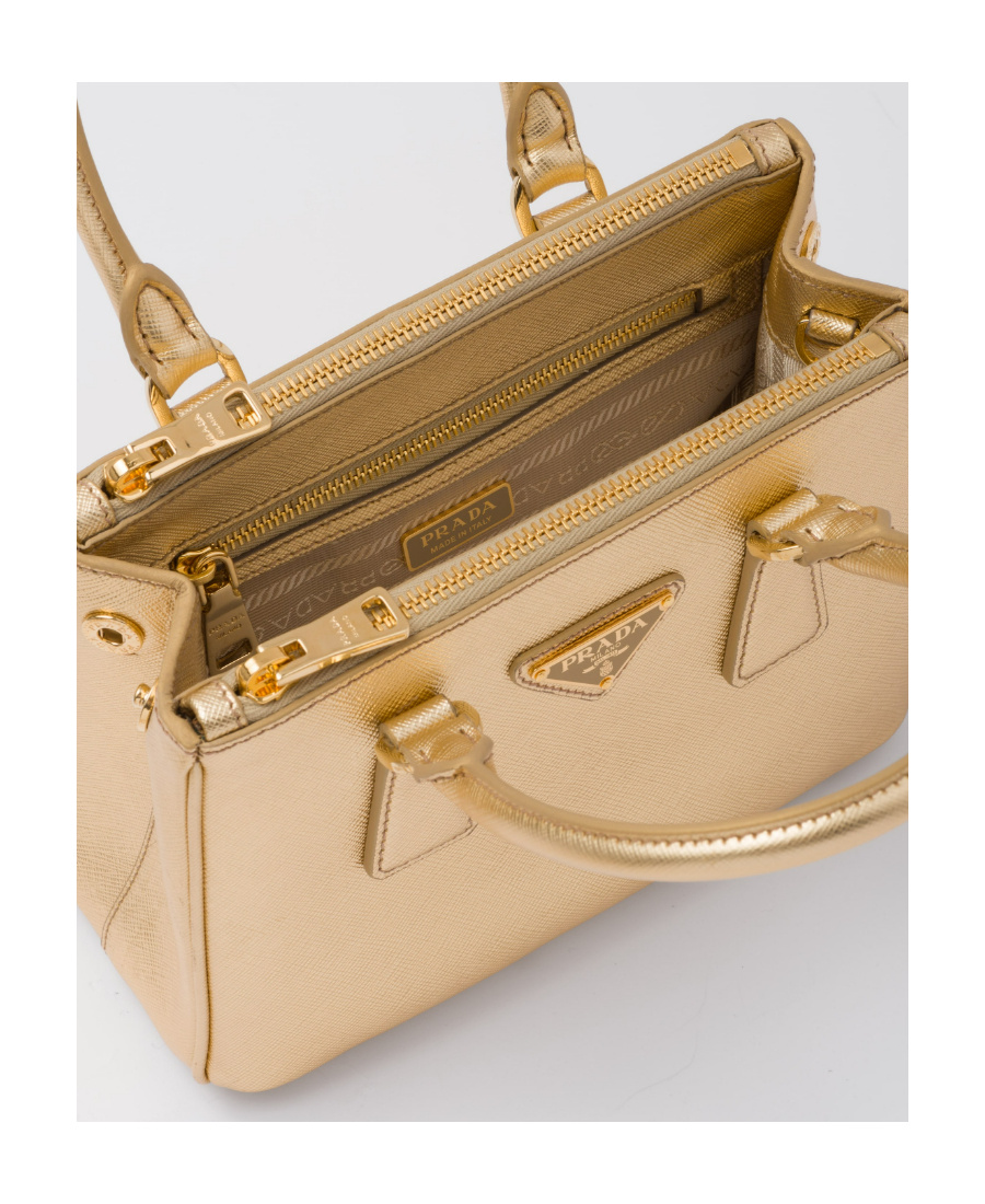 Prada Women Galleria Saffiano Leather Mini Bag In Yellow