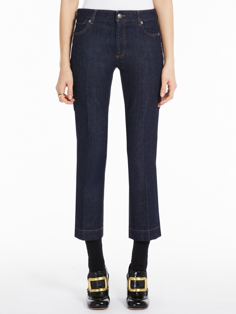 Sportmax Low Waist Wide Leg Jeans With Cropped Length In Black