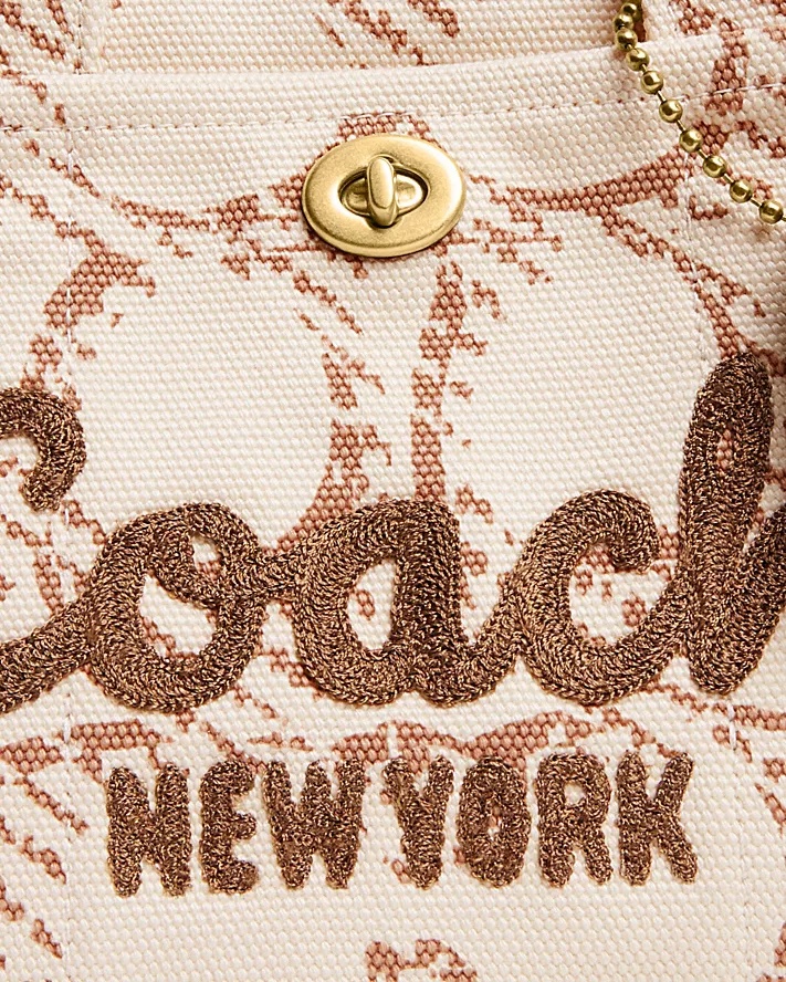 Coach Cargo Tote Bag 26 With Signature Canvas In Nude
