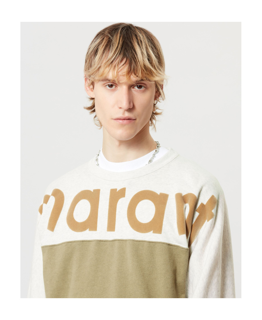 Isabel Marant Logo-print Ribbed Sweatshirt In Green