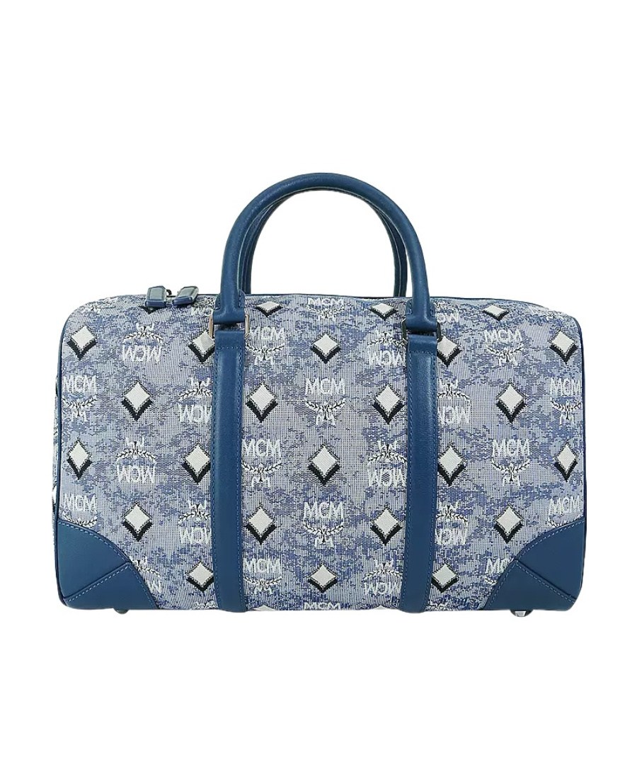 Mcm Logo Shoulder Bag In Blue