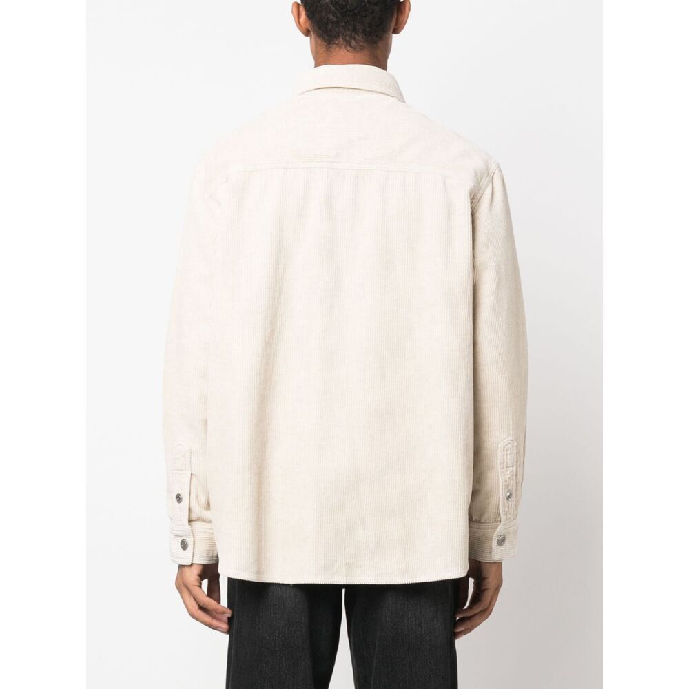 Isabel Marant Nario Cotton Corduroy Button-up Overshirt In White