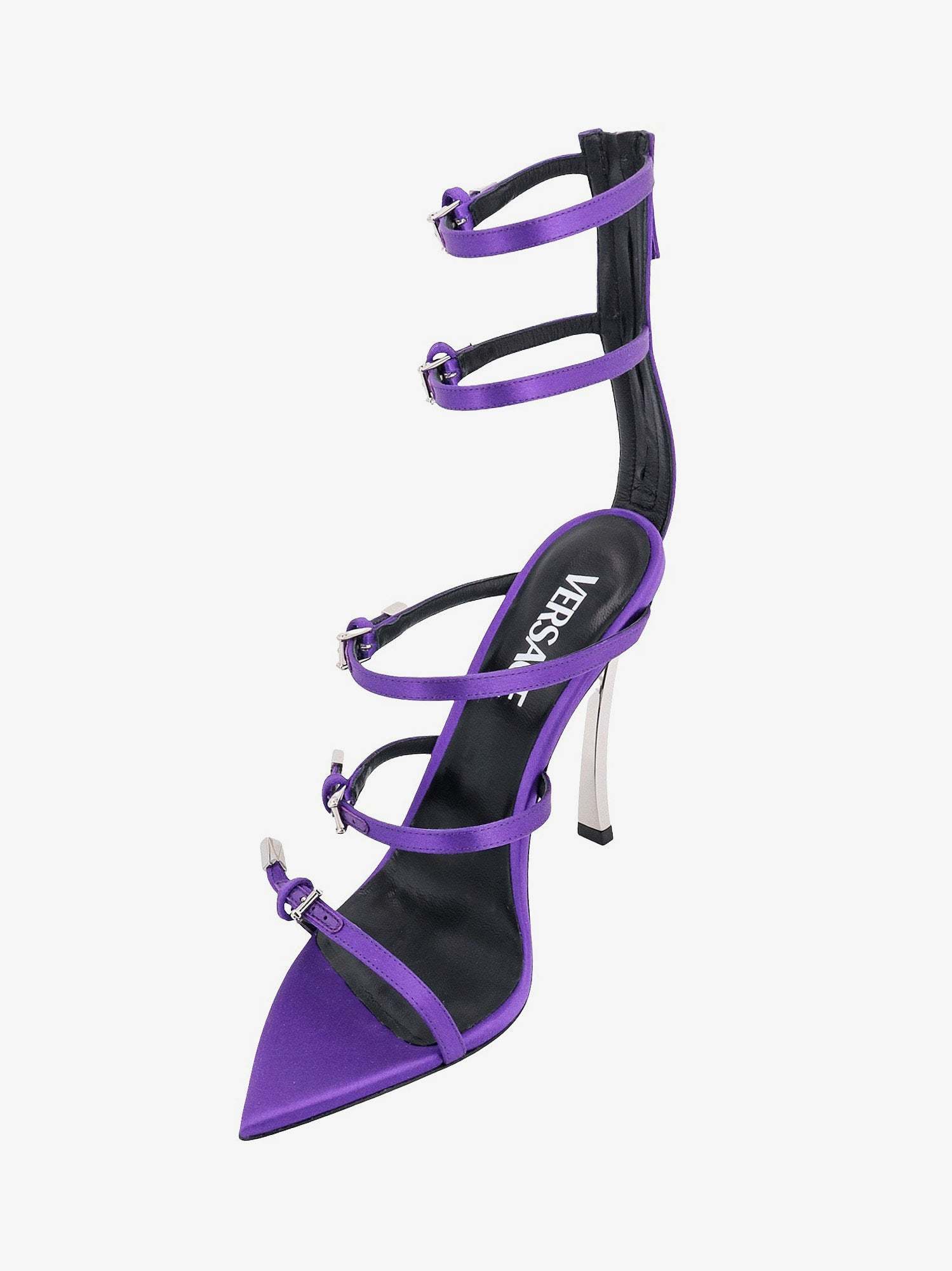 Versace Sandals With Purple Pin-point Heel In Purple