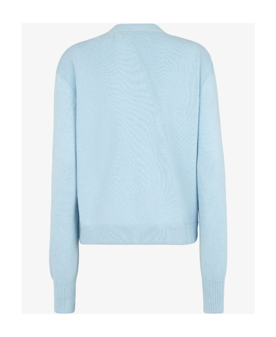 Fendi Light Blue Cashmere And Wool Cardigan In Blue