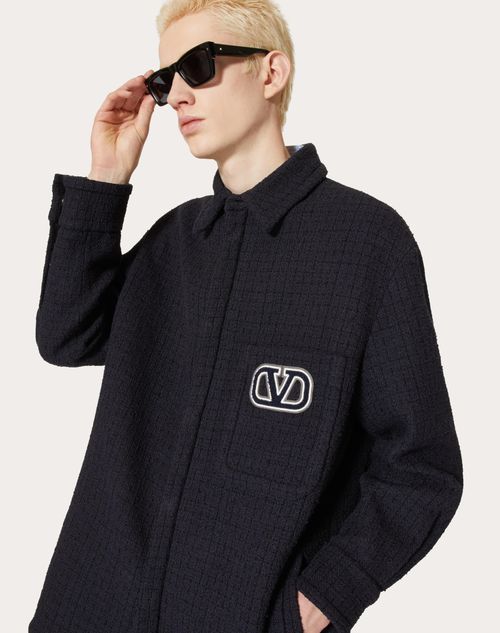Valentino Vlogo Signature Shirt Jacket In Black