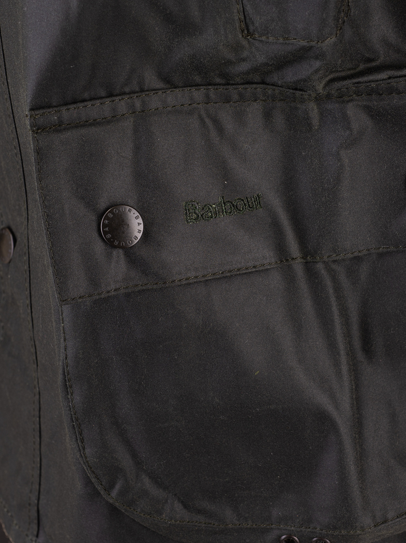 Shop Barbour Bedale Corduroy-collar Wax Jacket In Black