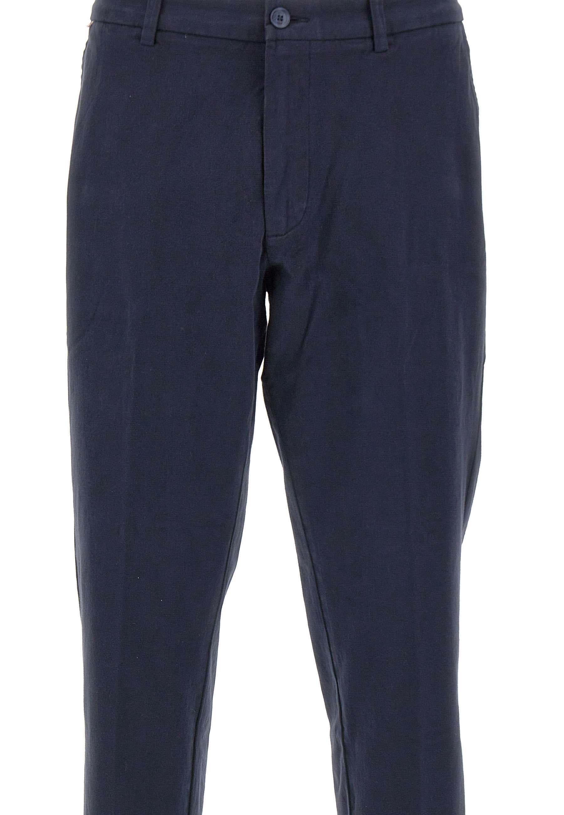 Hugo Boss Cotton-blended Trousers In Blue