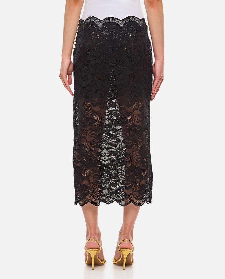 Rabanne Lace Cropped Midi Skirt In Black