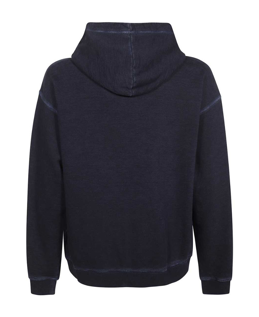 Dsquared2 Man Sweatshirt Navy Blue Size Xxl Cotton In Black