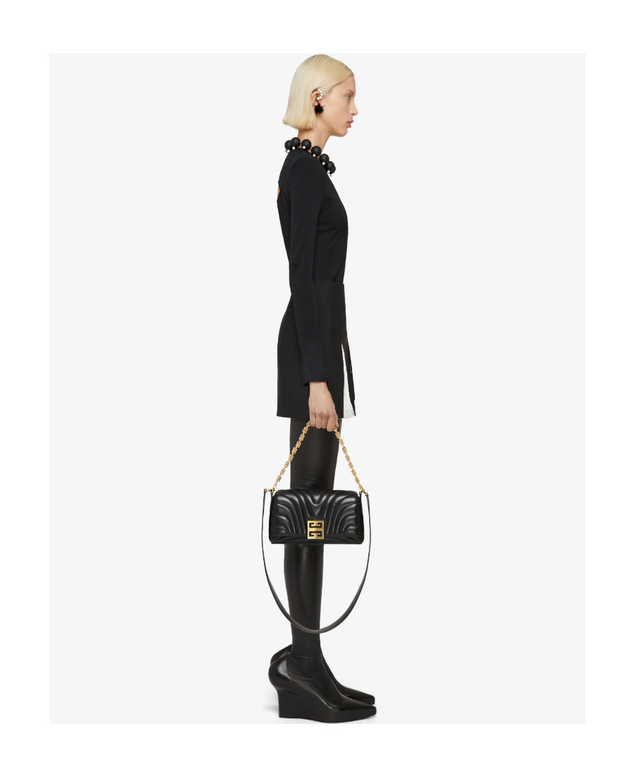 Givenchy Mini Skirt In Wool And Mohair With Contrasted Inserts In Black