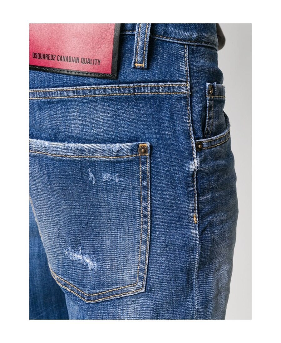 Dsquared2 Distressed Slim-fit Jeans In Blue