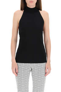Givenchy Cutout Knitted Turtleneck Top In Black