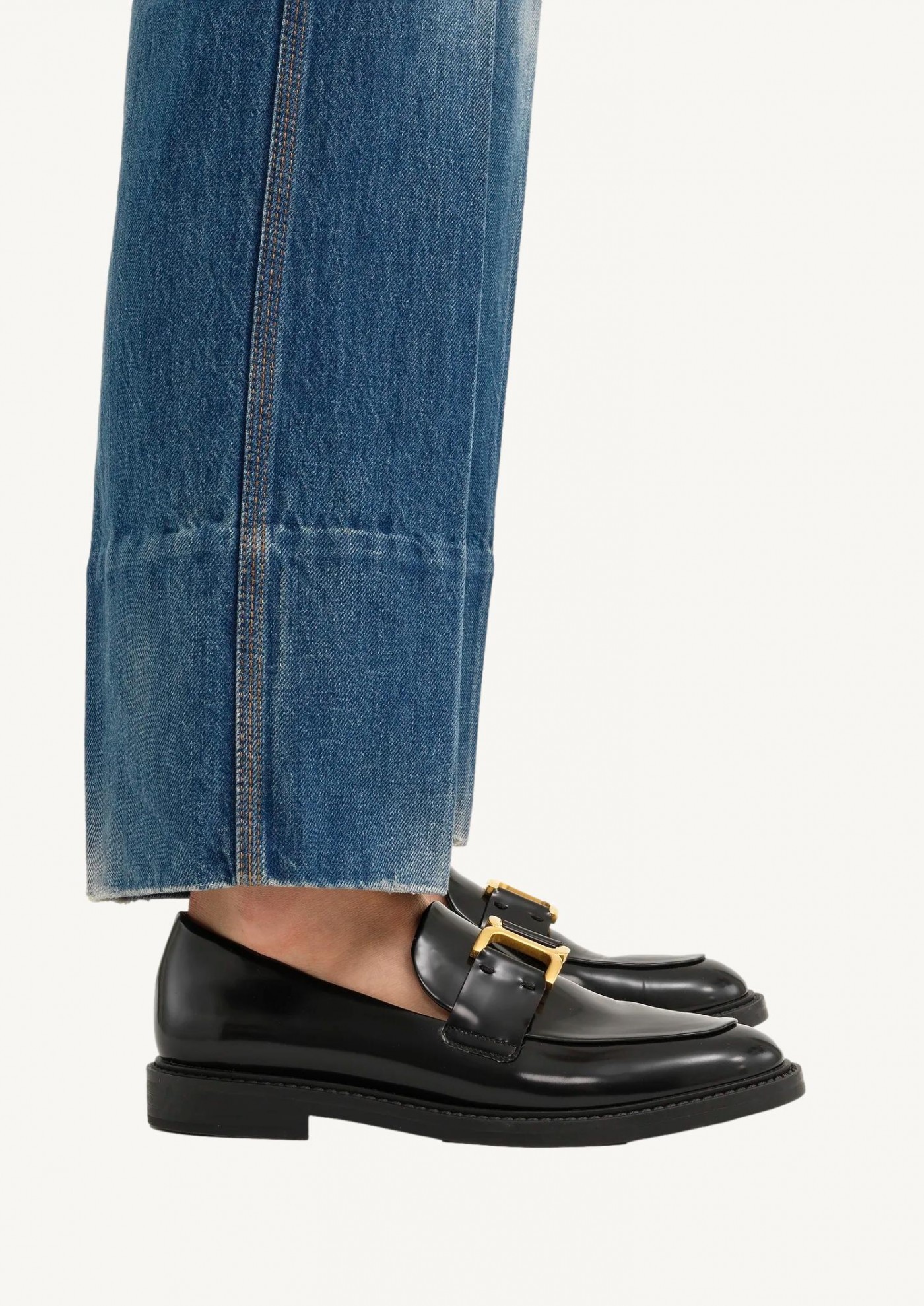 Chloé Marcie Black Brushed Calf Leather Loafer In Black