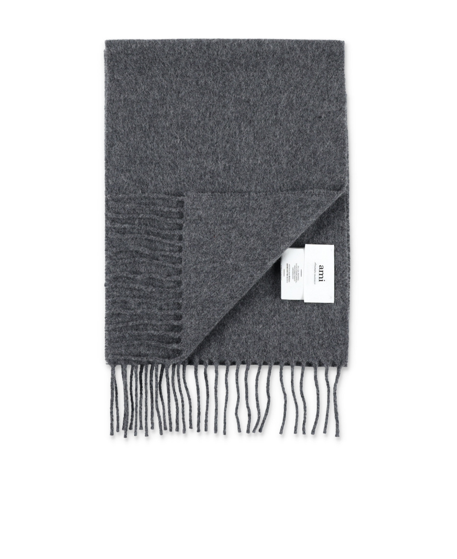 Ami Alexandre Mattiussi Fringed Scarf In Black