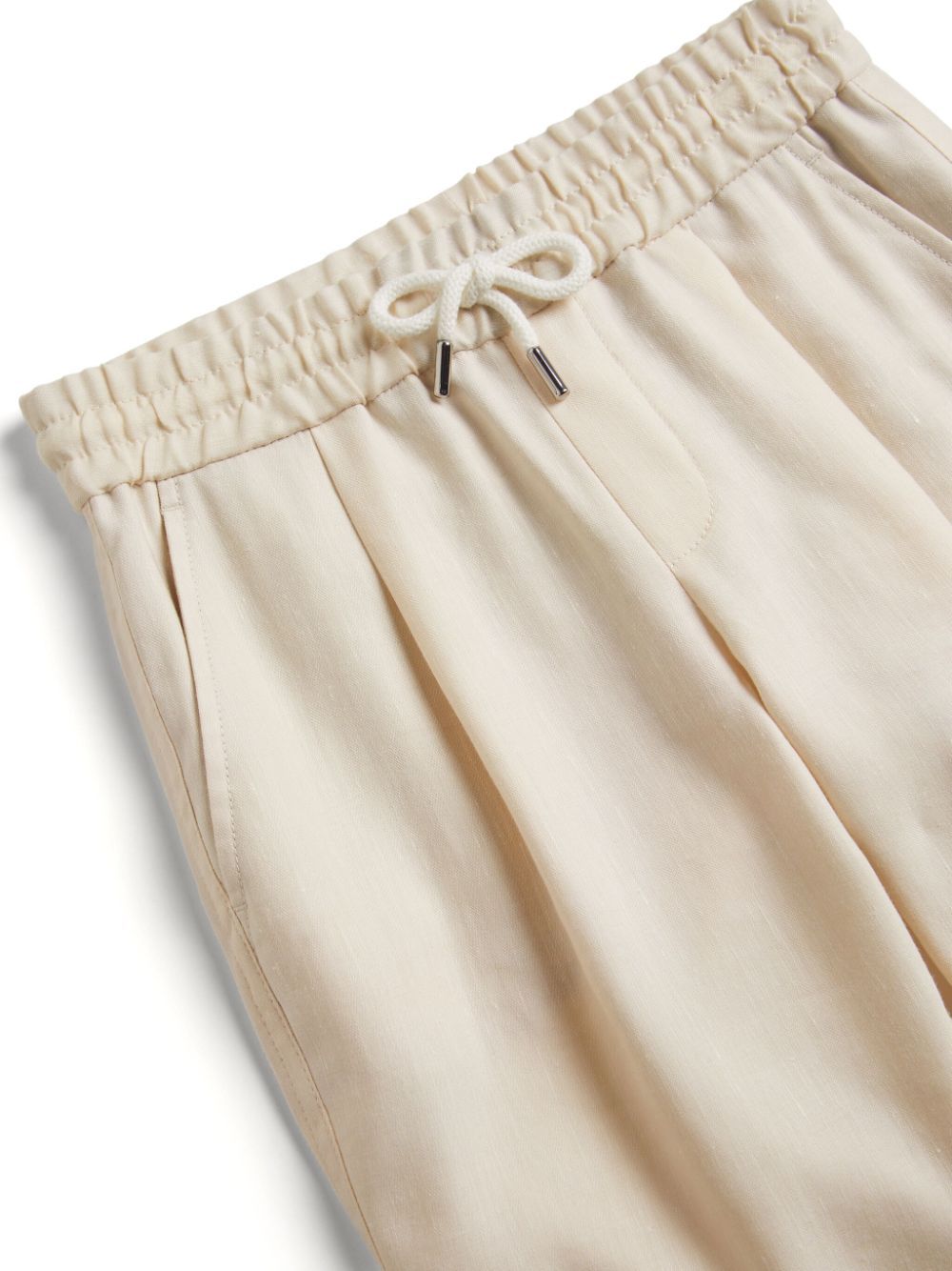 Brunello Cucinelli Elasticated-waist Tapered Trousers In Nude