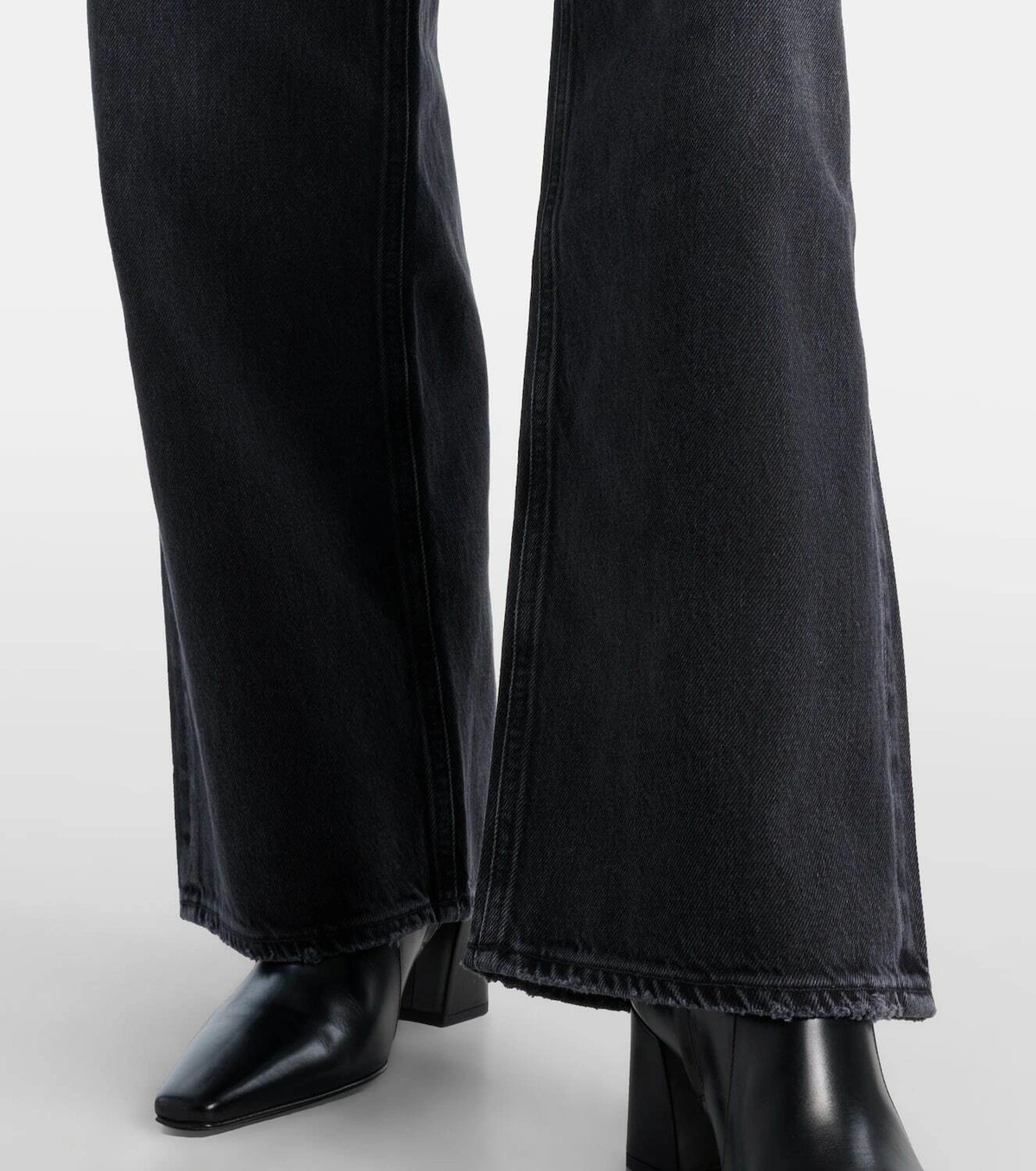 Agolde Low Slung Wide-leg Denim Trousers In Black