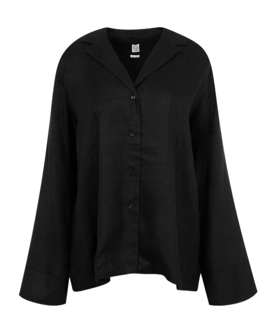 Totême Long-sleeved Pajamas Shirt In Black