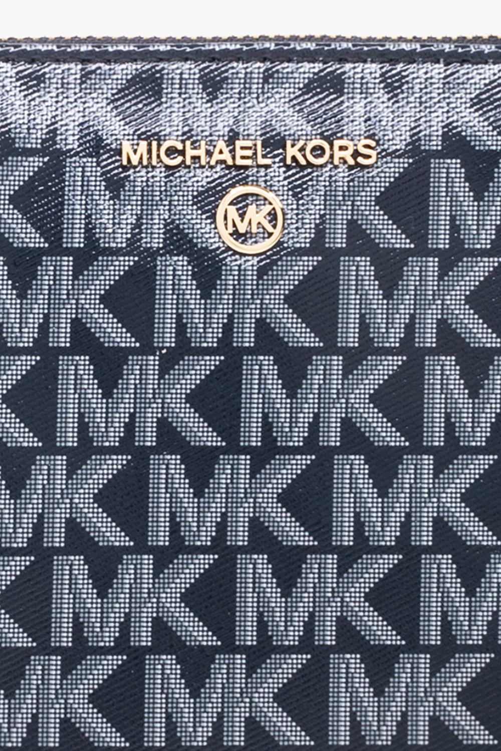 Michael Michael Kors Jet Set Charm Logo-plaque Wristlet In Black