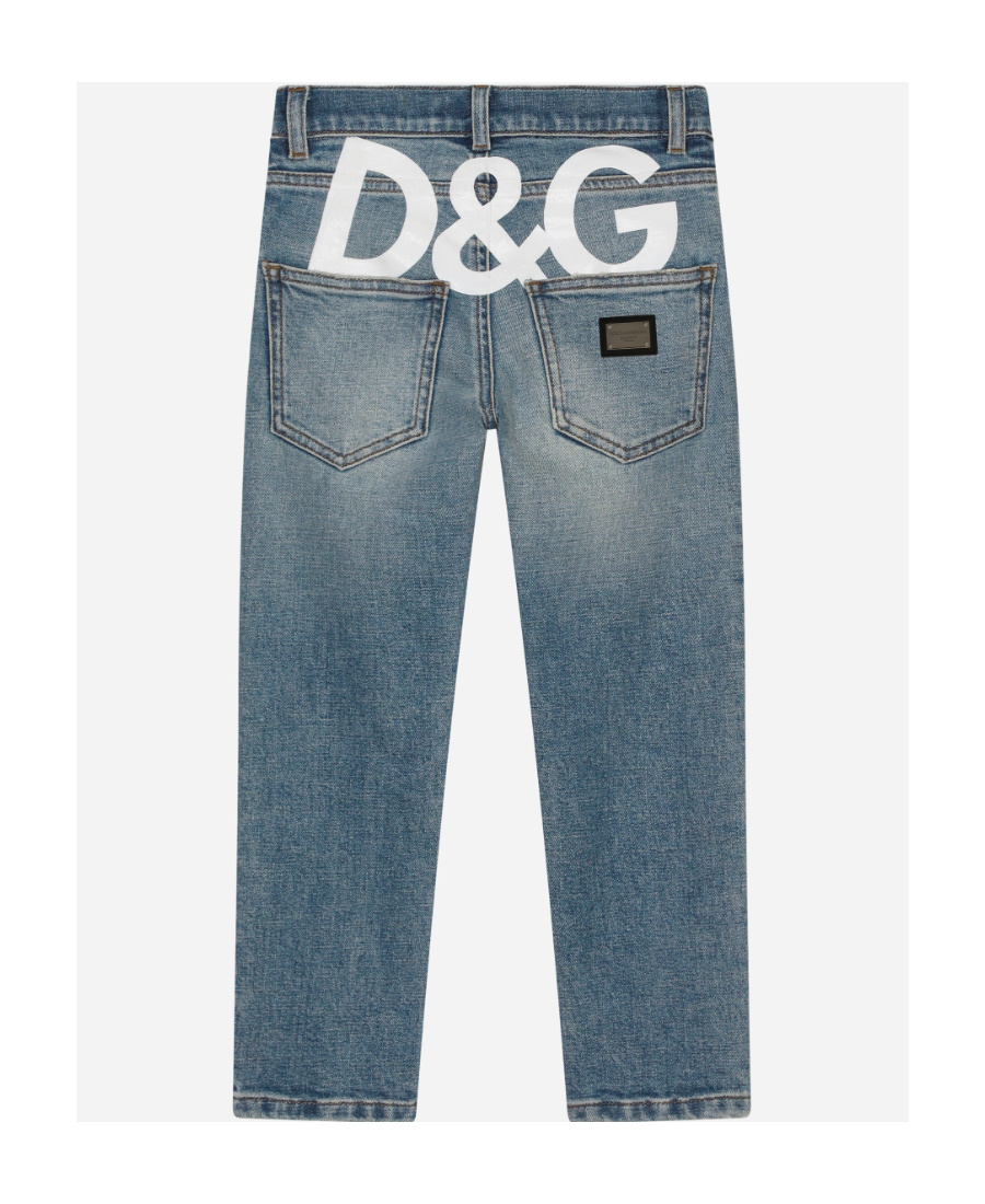 Dolce & Gabbana Logo-print Skinny Jeans In Gray
