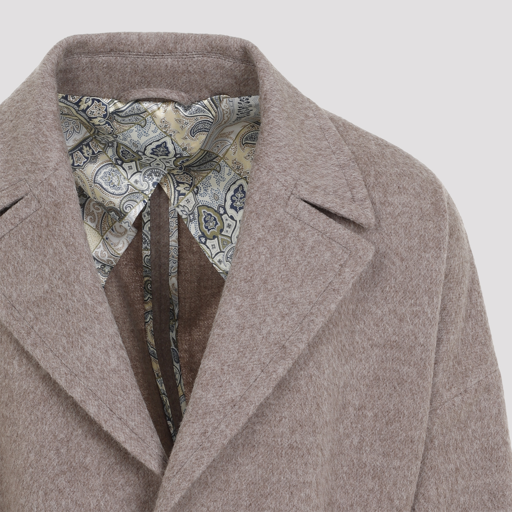 Etro Belted Coat Patch Pockets In Gray