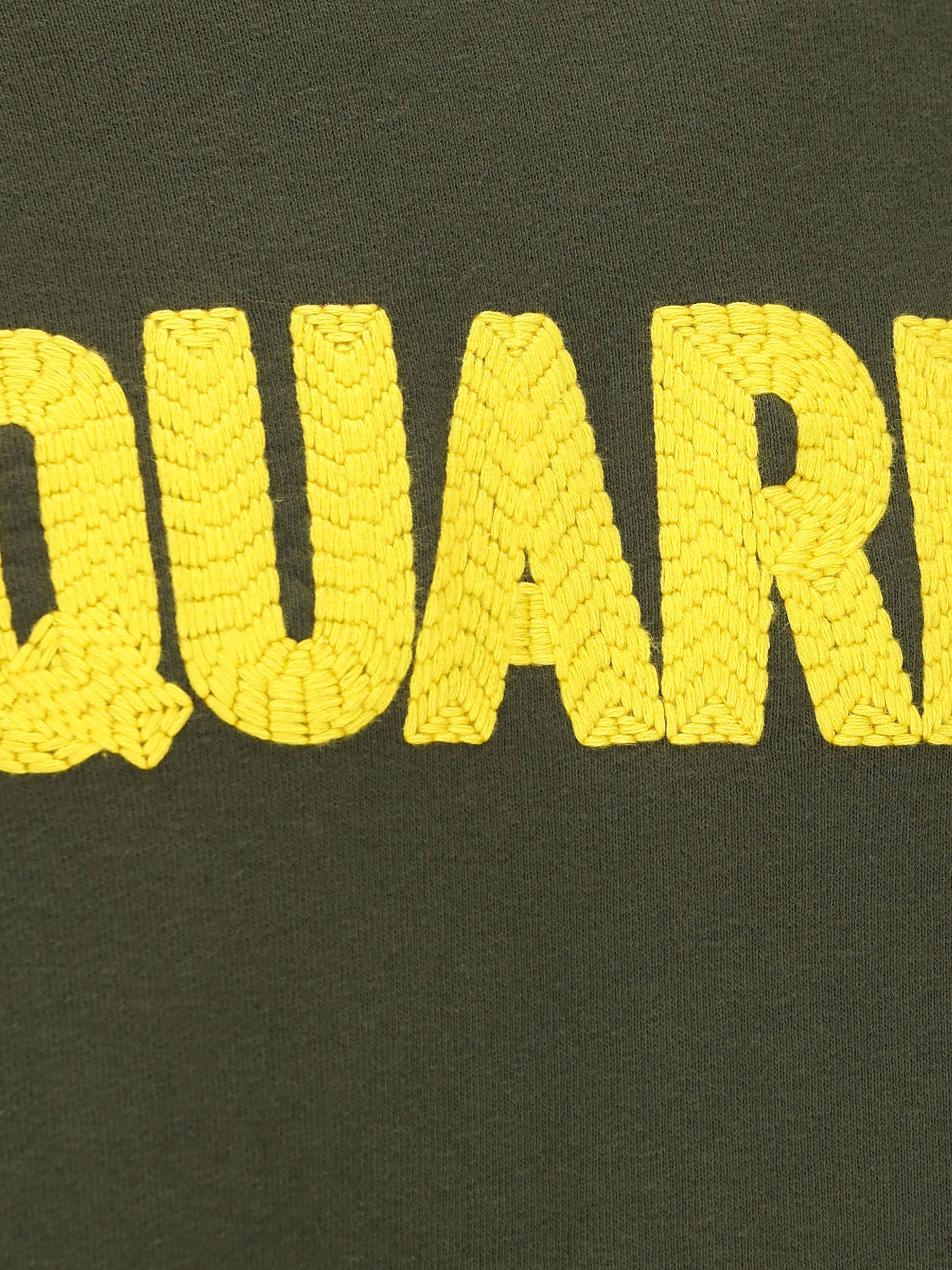 Dsquared2 Logo-patched Patchwork Drawstring Hoodie In Green