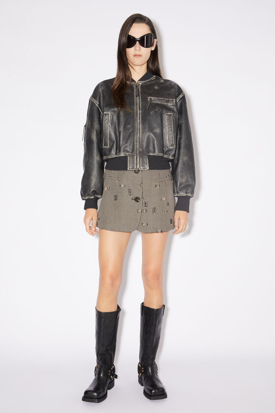 Acne Studios Leather Buckle Boots In Gray