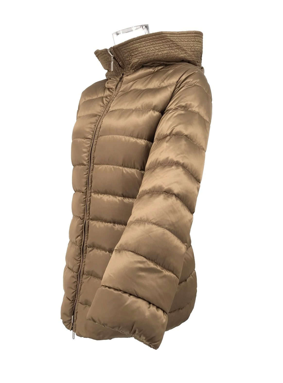 Max Mara Long-sleeved Hooded Down Jacket In Brown