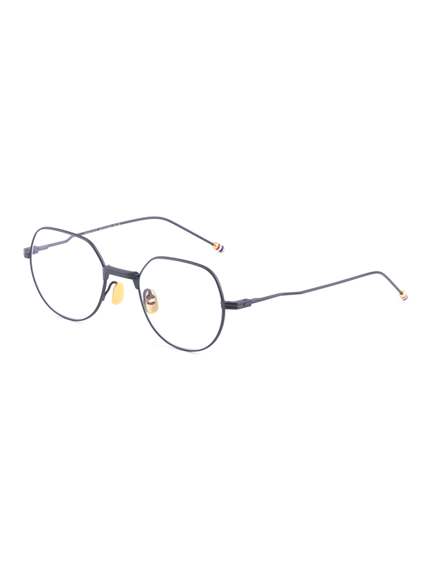 Thom Browne Round-frame Metal Glasses In White