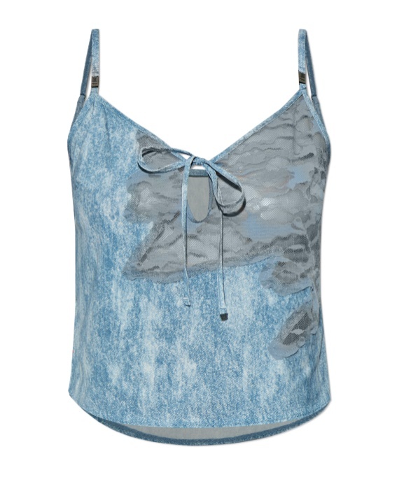 Diesel X Savage X Fenty Lace-detail Tank Top In Blue
