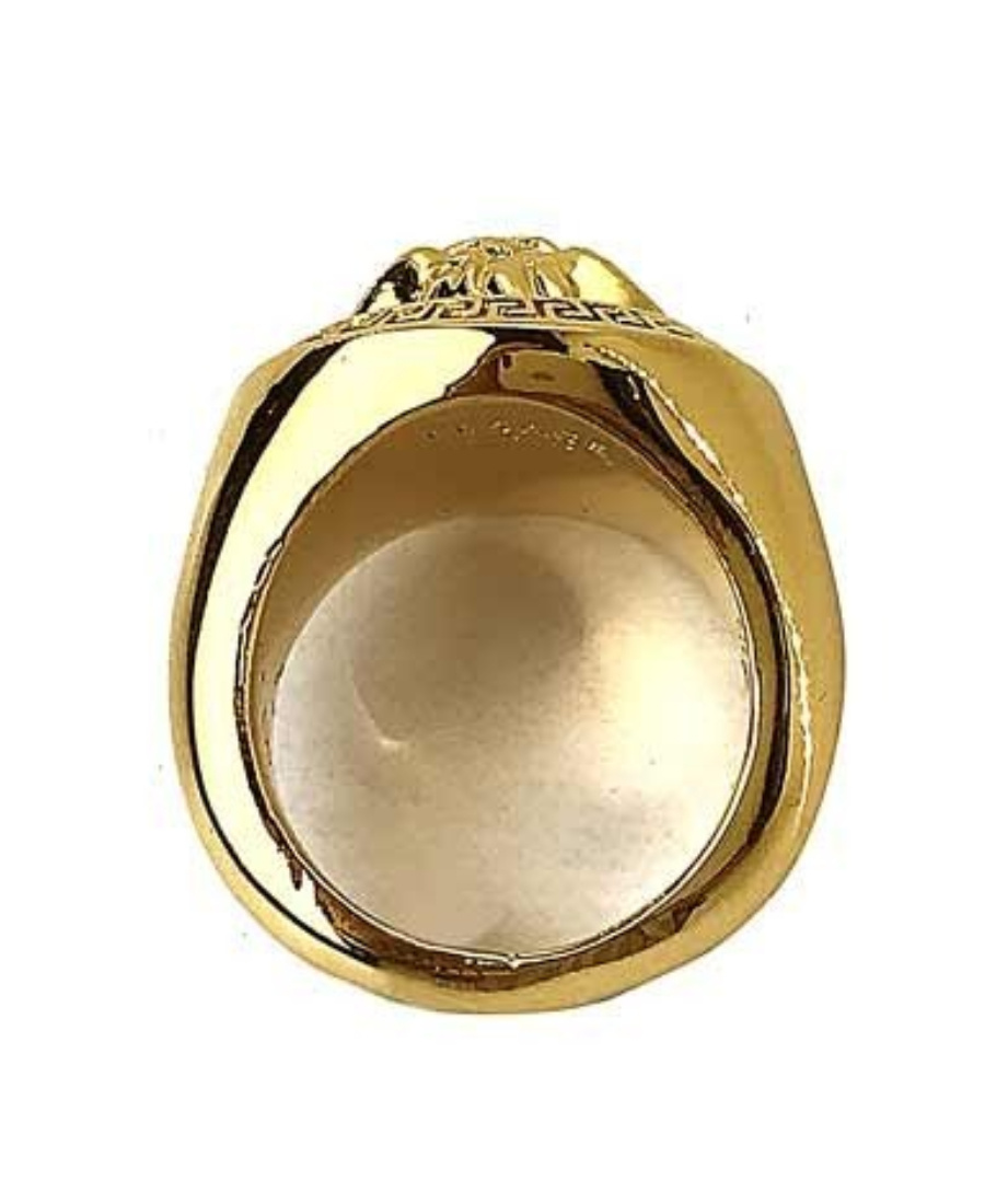 Versace Medusa Logo Ring In Yellow