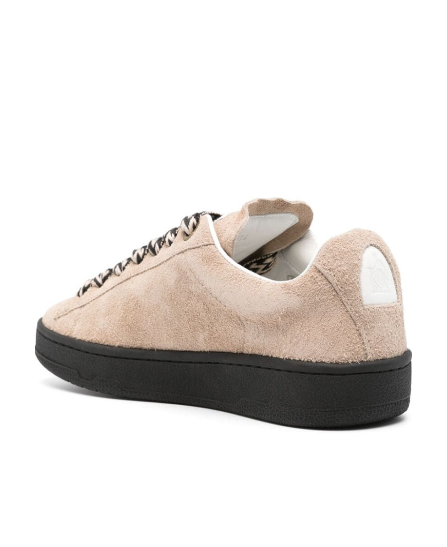 Lanvin Curb Low-top Suede Sneakers In Nude