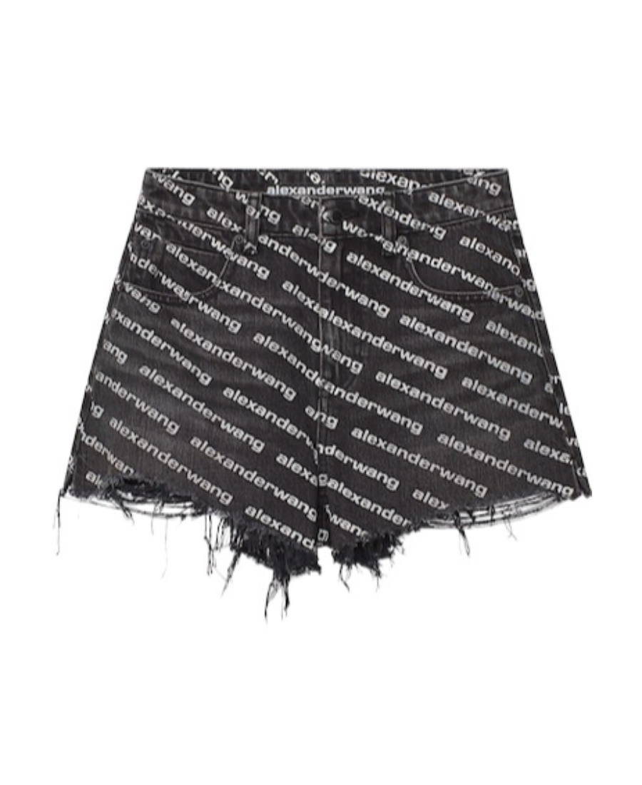 Alexander Wang Logo-print Frayed Shorts
