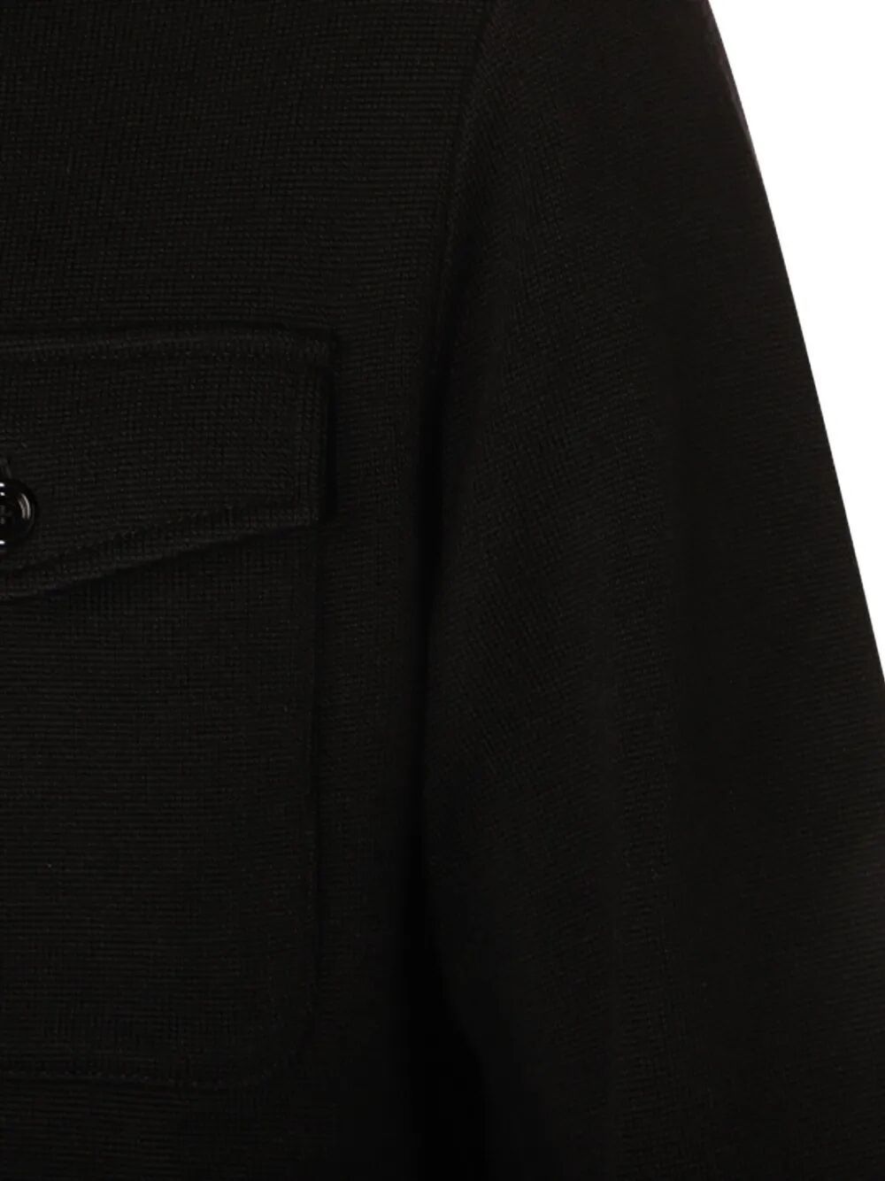 Lardini Textured Wool Knit Jacket With Button Fastening And Flap Pockets In Black