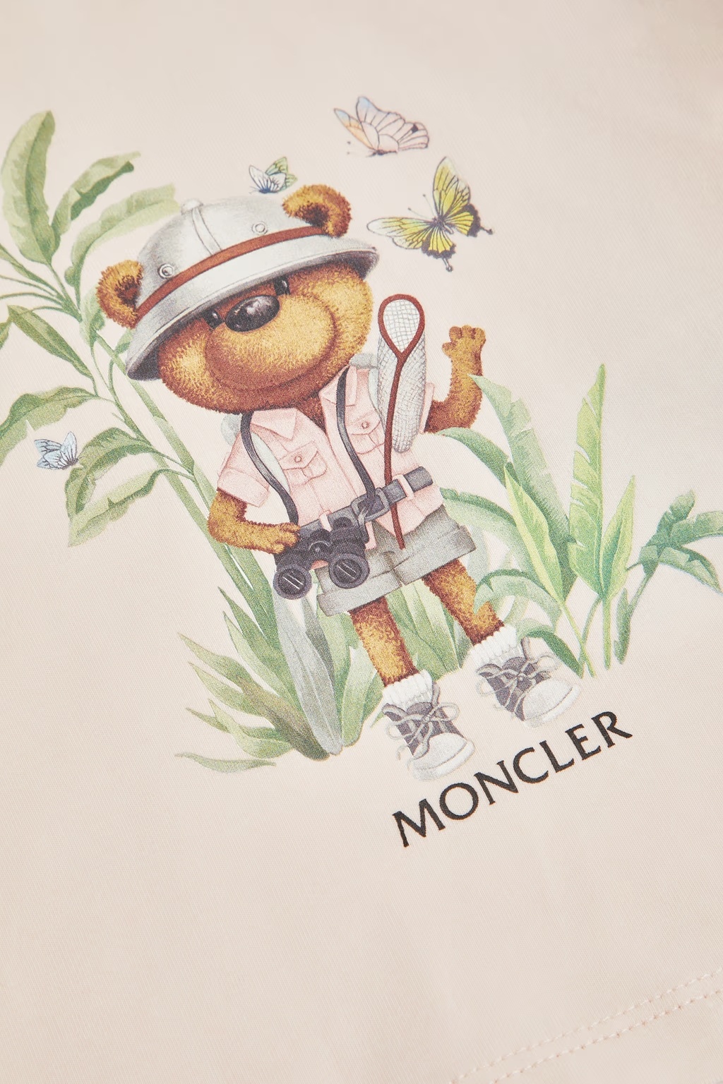 Moncler Teddy Bear Pattern Cotton T-shirt In Pink