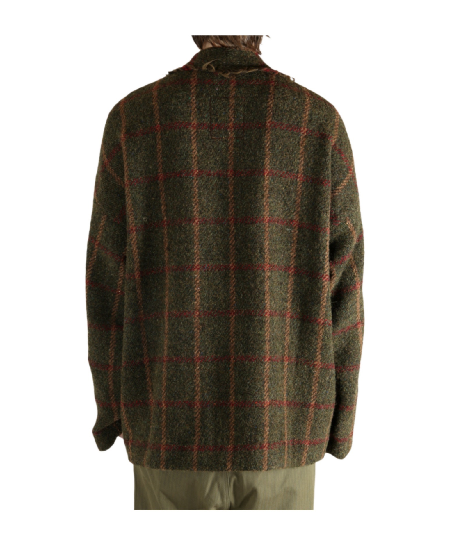 Uma Wang Jolla Check-pattern Jacket In Green