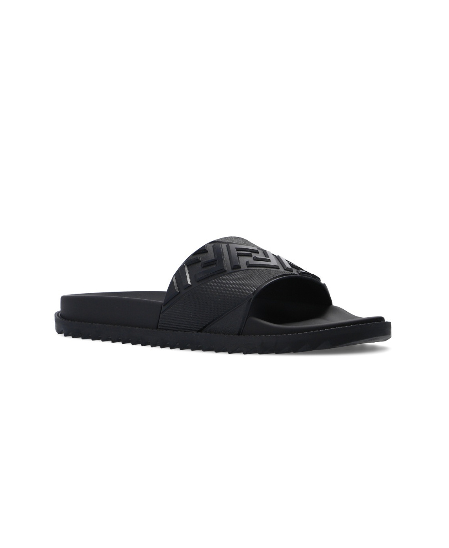 Fendi Ff-motif Slides In Black