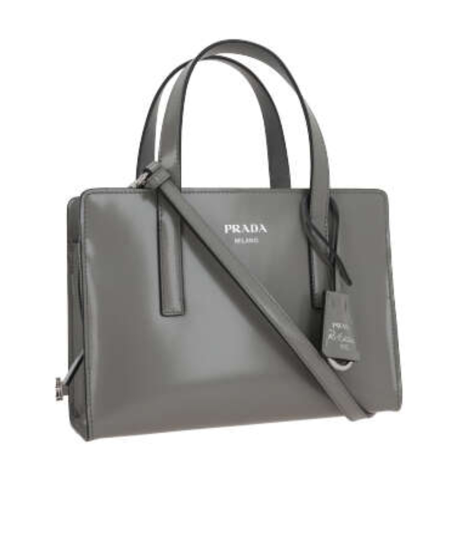 Prada Re-edition 1995 Leather Tote Bag In Gray