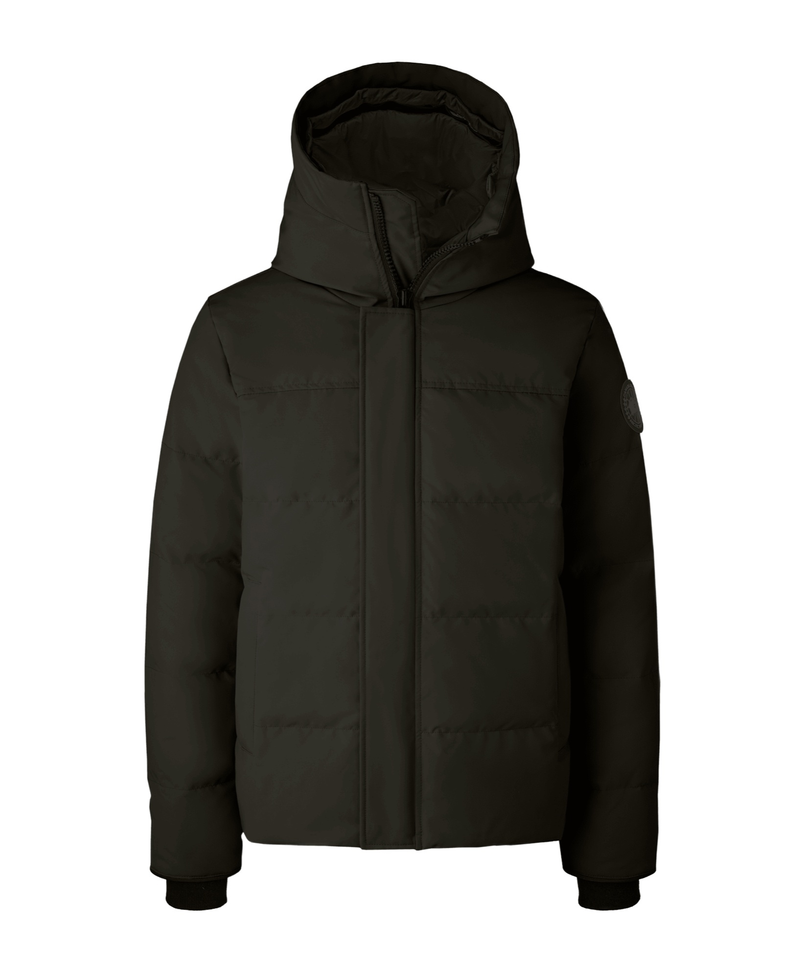 Canada Goose Logo-patch Hooded Jacket In Black