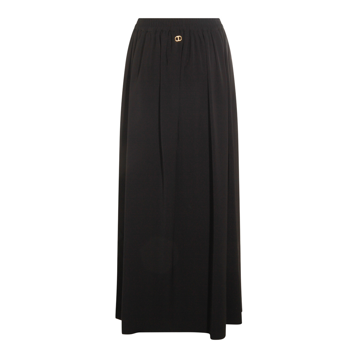 Twinset Twin-set Flowing Black Maxi Skirt In Black