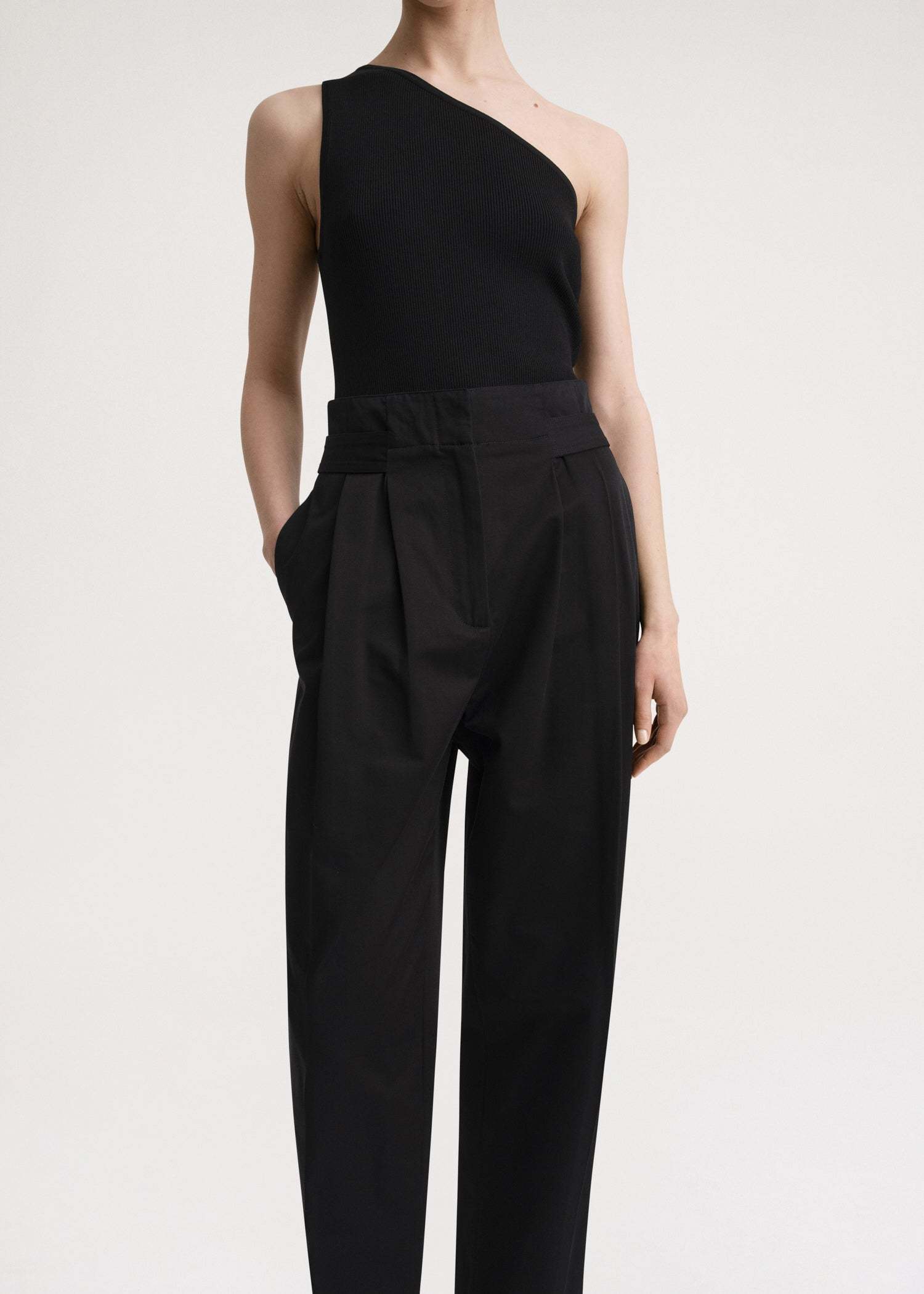 Totême Pleat-detail High-waisted Trousers In Black