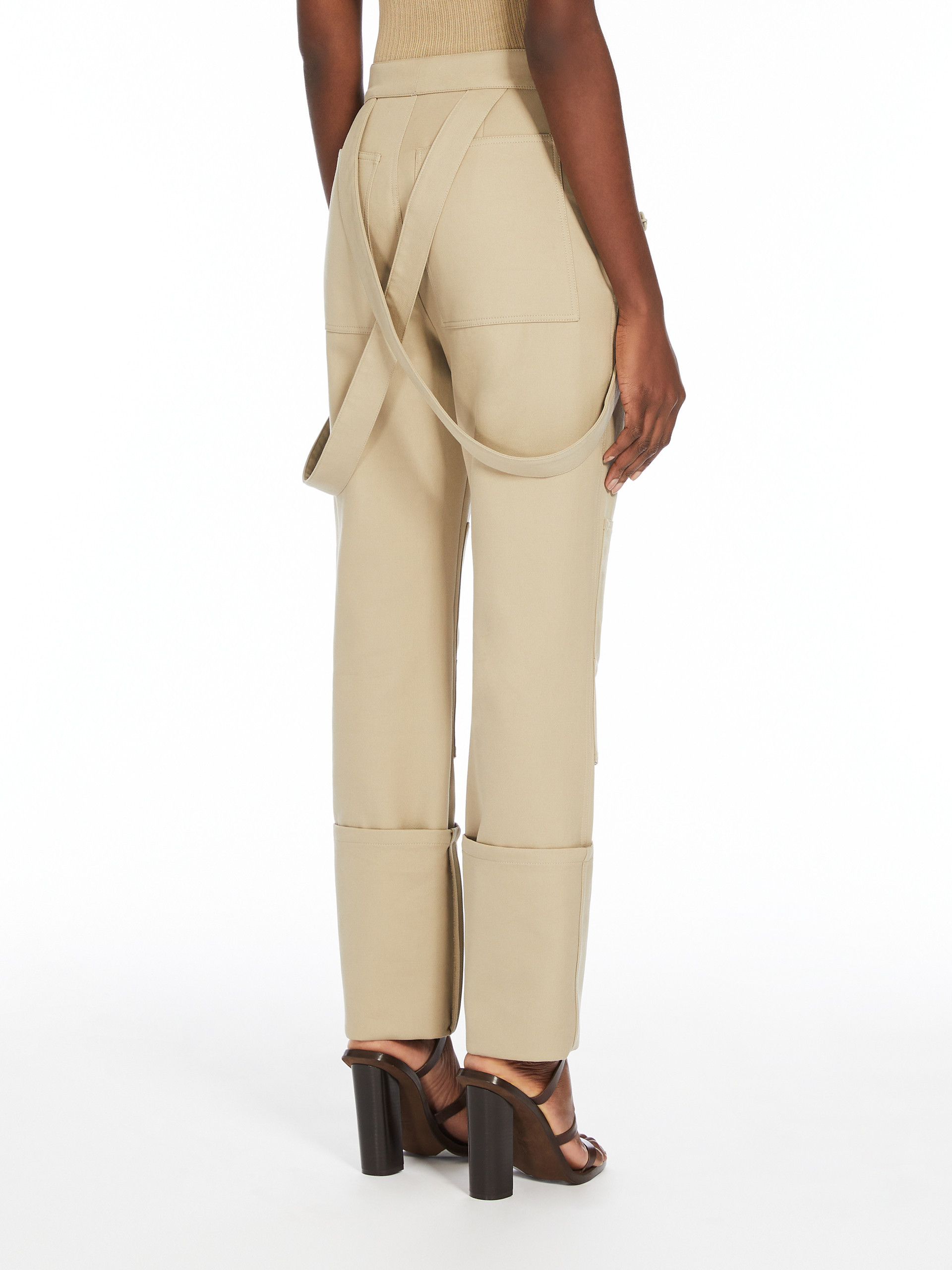 Max Mara Flanging Details Casual Pants In Nude