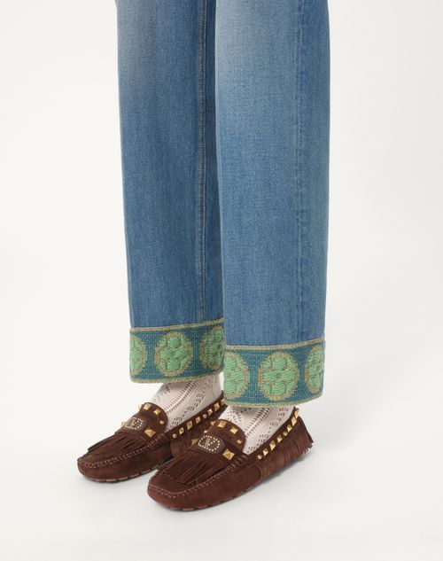 Valentino Driver Loafers In Brown