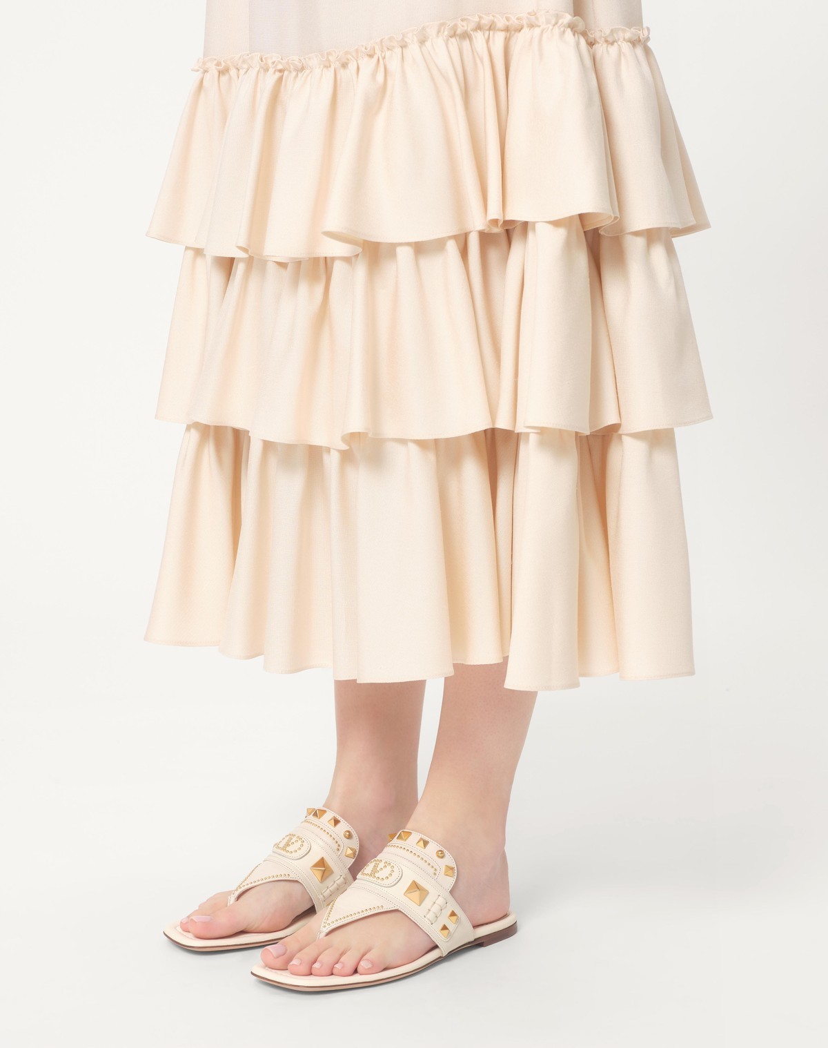 Shop Valentino Plaster Caster Goatskin Thong Sandal In Nude