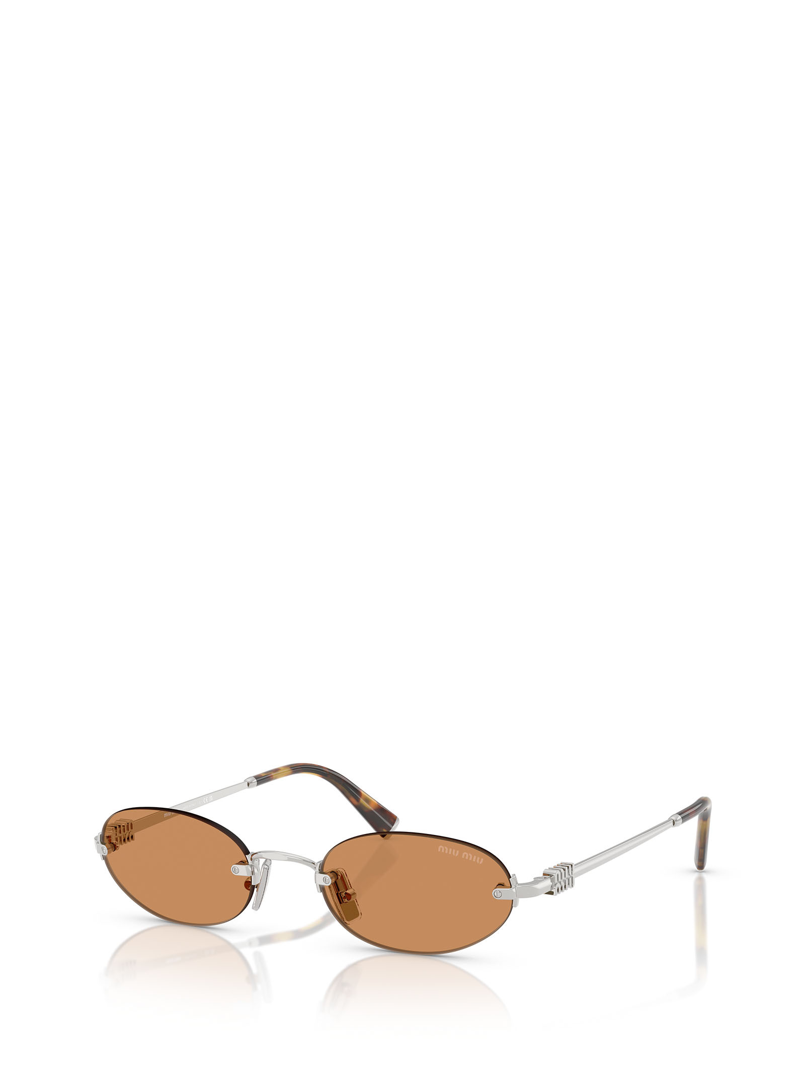 Miu Miu Oval Sunglasses In Brown