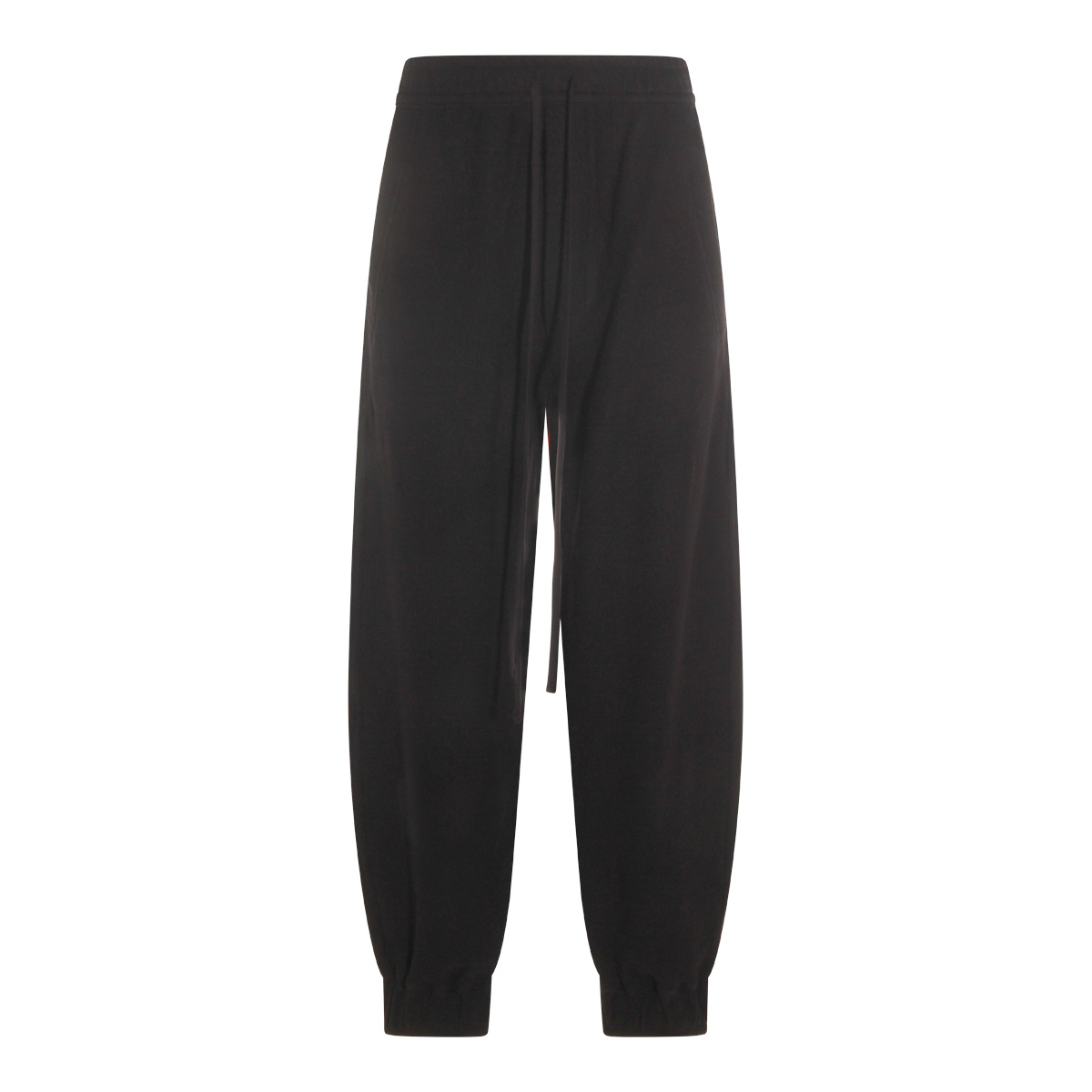 Thom Krom Drawstring Wool Trousers In Black