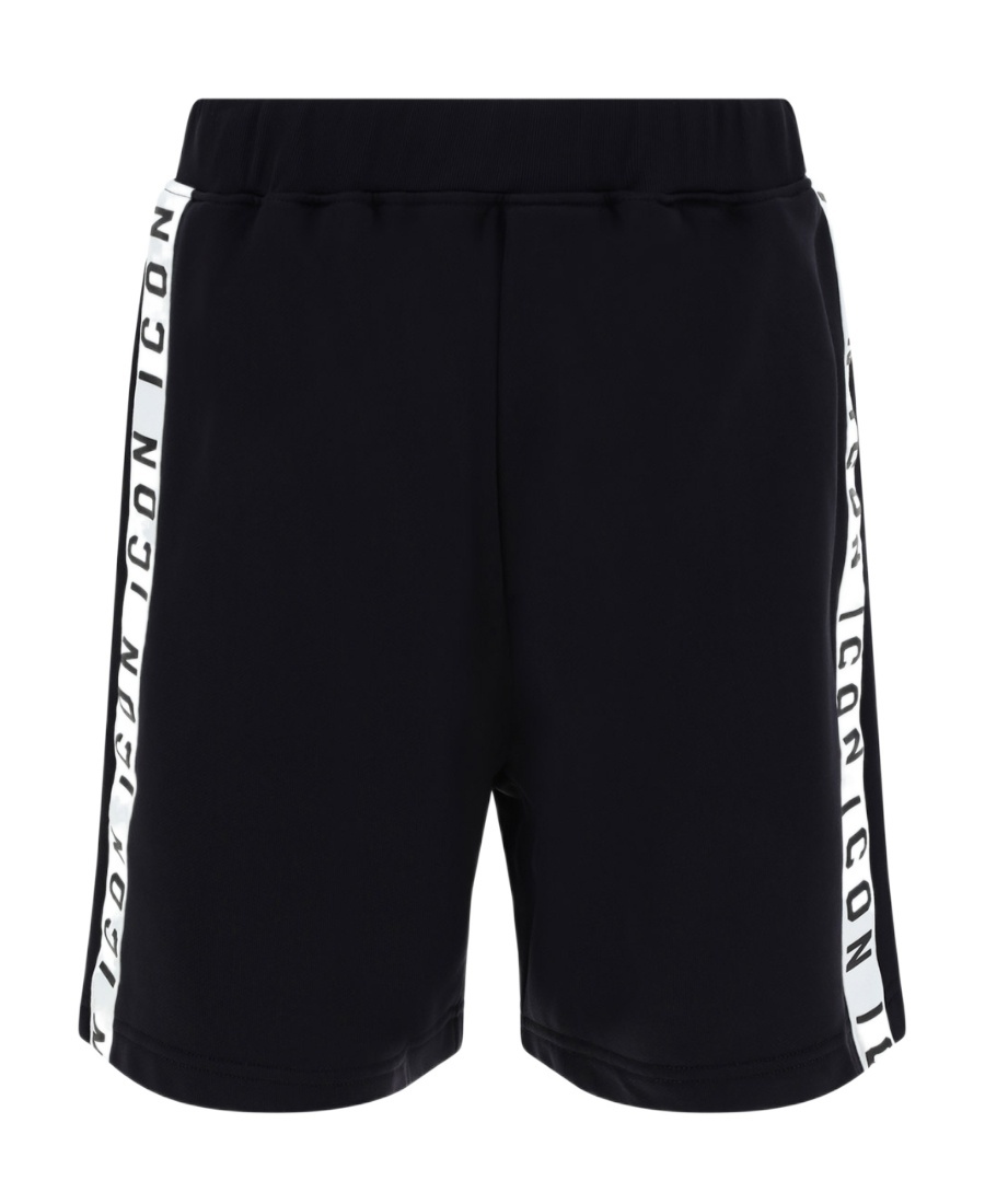 Dsquared2 Icon Print Track Shorts In Black