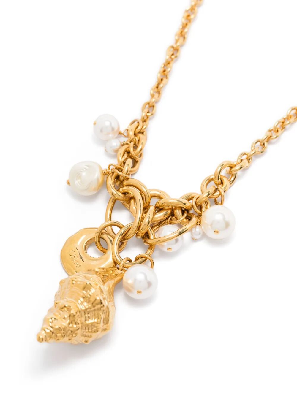 Chloé Chain And Pearl Pendant Necklaces In Gold