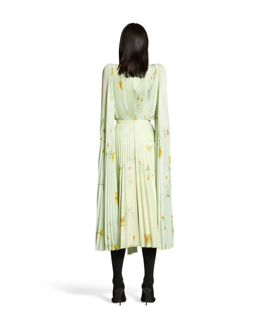 Balenciaga Cloak-inspired Floral Print Blouse In White
