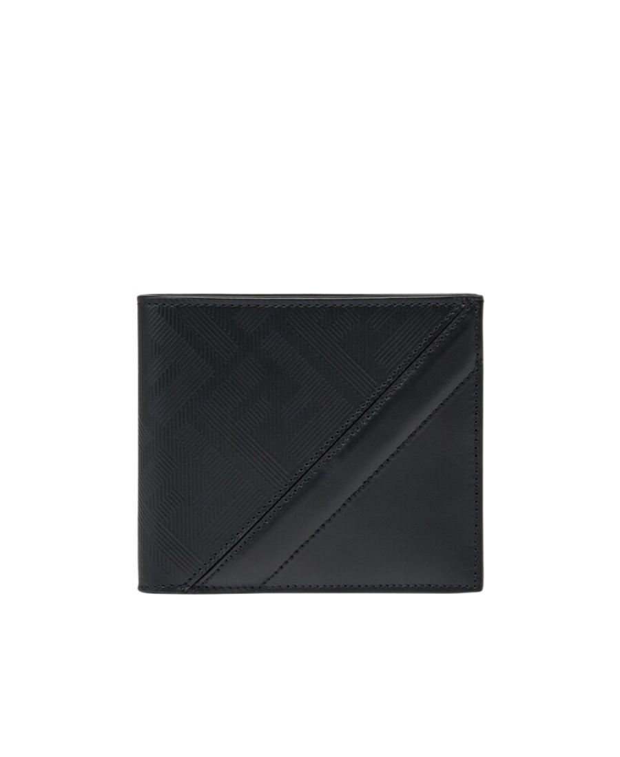 Fendi Logo-embossed Bi-fold Wallet In Black