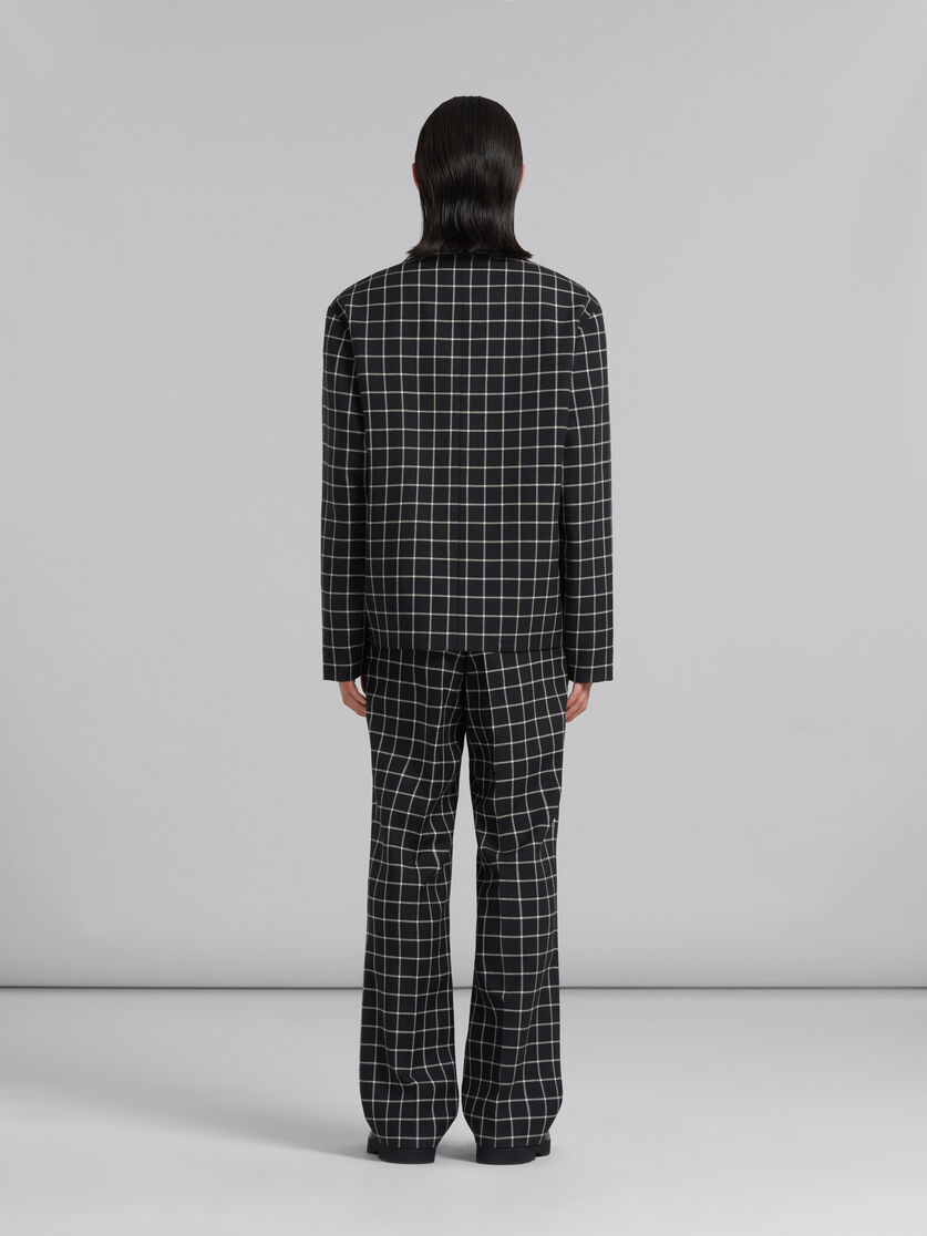 Marni Grid-pattern Single-breasted Blazer In Black